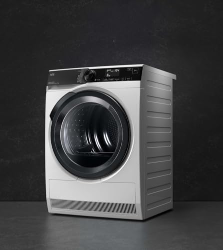 AEG Wärmepumpentrockner 8 kg, Serie 9000: AbsoluteCarePlus Daunentrocknung, Testsieger Stiftung Warentest, 3D-Scan Restfeuchteermittlung, Energiekl. C, Energiesparend, Trommelbeleuchtung, TR9T75680