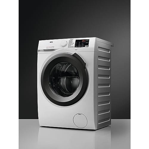 AEG Waschmaschine 8 kg, Serie 6000 ProSense: Mengenautomatik für automatische Anpassung von Waschdauer & Energieverbrauch, Startzeitvorwahl, Nachlegefunktion, Vollwasserschutz, 1400 U/min, L6AMZ48FL