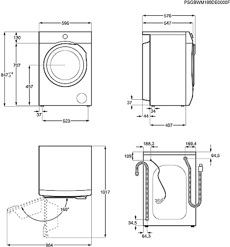 AEG Waschmaschine 8 kg, Serie 6000 ProSense: Mengenautomatik für automatische Anpassung von Waschdauer & Energieverbrauch, Startzeitvorwahl, Nachlegefunktion, Vollwasserschutz, 1400 U/min, L6AMZ48FL
