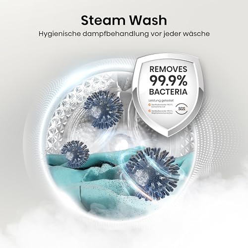 Hisense WD3S8043BW3 Waschtrockner/ConnectLife /16 Programme /8 KG, 54 Liter /1400 U/min/Dampffunktion/JetWash/Anti-Allergie Program/Auto Program/Eco Wash/Steam Refresh/Wolle/EEK A-D