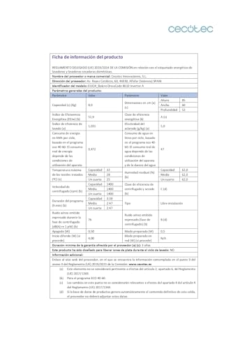 Cecotec Frontlader-Waschmaschine 8 kg Bolero Dresscode 8610 Inverter A. 8 kg Kapazität, 1400 U/min, Klasse A, Dampffunktion, Inverter Plus Motor, 15 Programme, optimiert Wasser- und Waschniveau