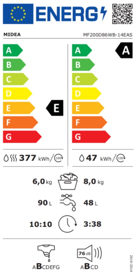 Midea MF200D86WB-14EAS Waschtrockner