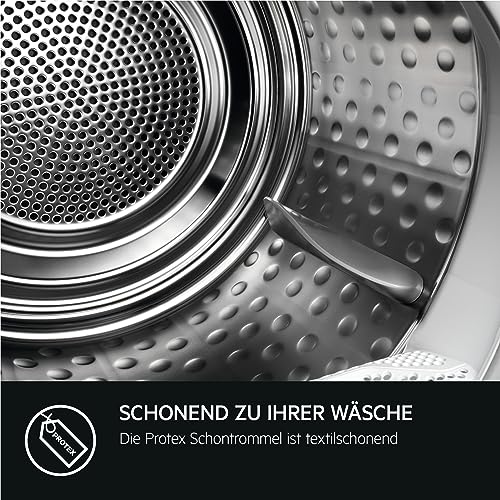 AEG Wärmepumpentrockner 8 kg, Testsieger der Stiftung Warentest, Serie 8000 AbsoluteCare - Wolle- und Seidetrocknung, C, Energiesparend, Trommelbeleuchtung, Knitterschutz, Schontrommel, TR8AMZ68