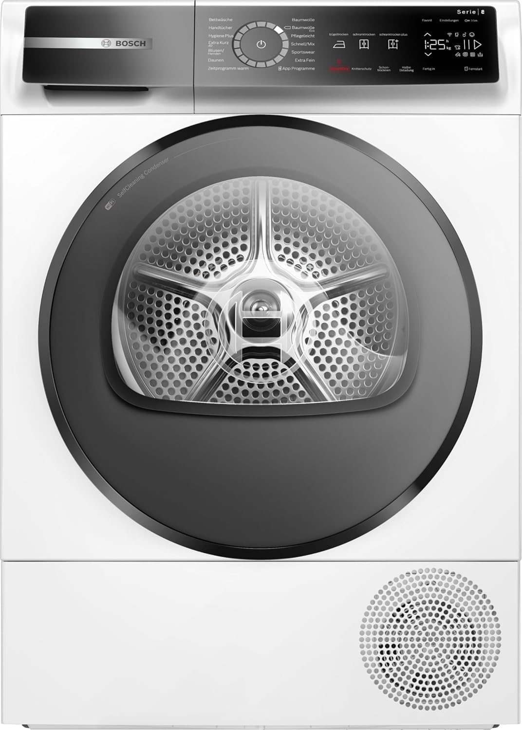 Bosch WQB245B40, Stiftung Warentest GUT (2,5)*, Serie 8 Smarter Wärmepumpentrockner 9 kg, AutoDry Sensorgesteuerte Trocknung, SmartDry Programmautomatik, LED-Display, Selbstreinigender Kondensator