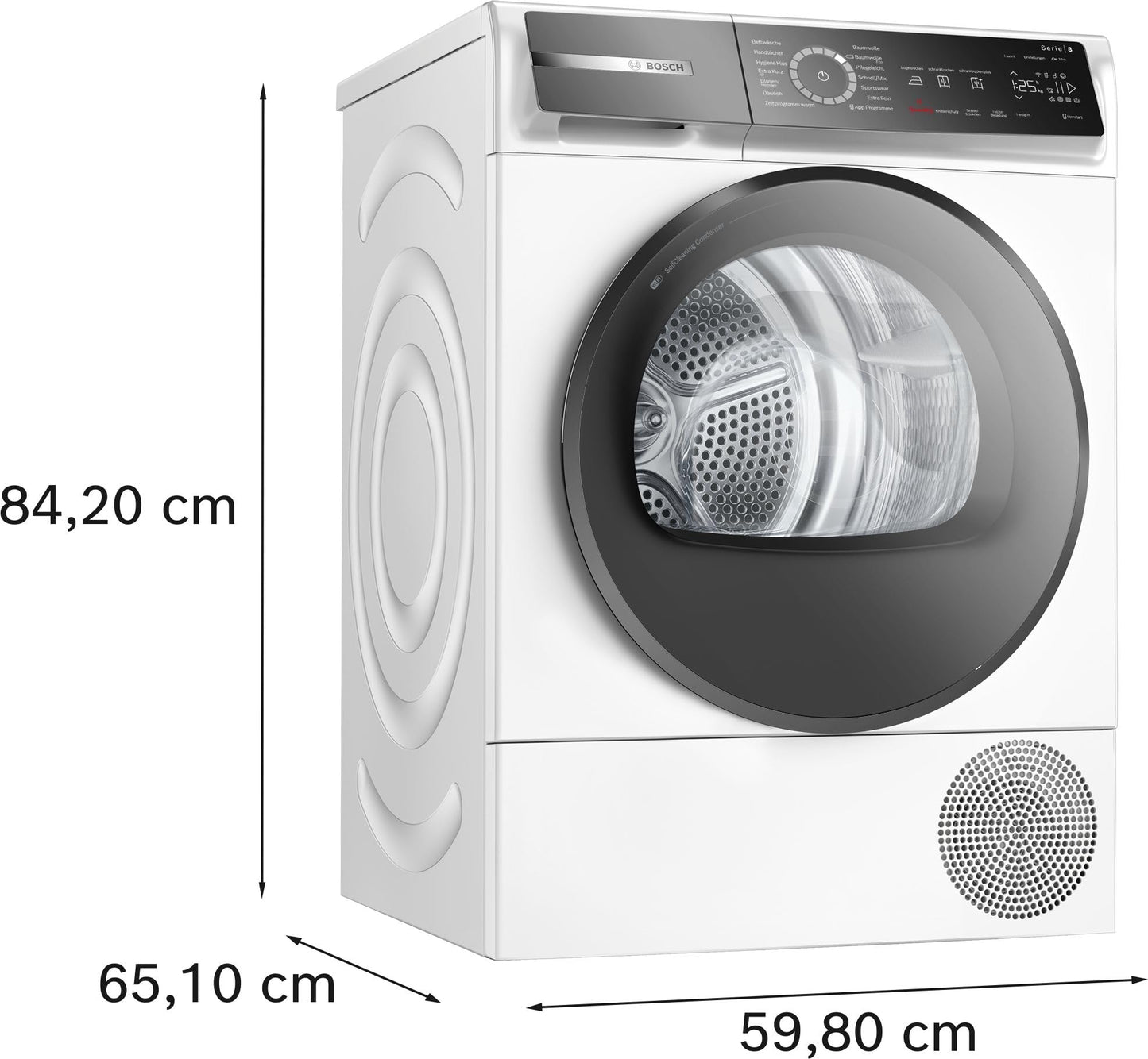 Bosch WQB245B40, Stiftung Warentest GUT (2,5)*, Serie 8 Smarter Wärmepumpentrockner 9 kg, AutoDry Sensorgesteuerte Trocknung, SmartDry Programmautomatik, LED-Display, Selbstreinigender Kondensator