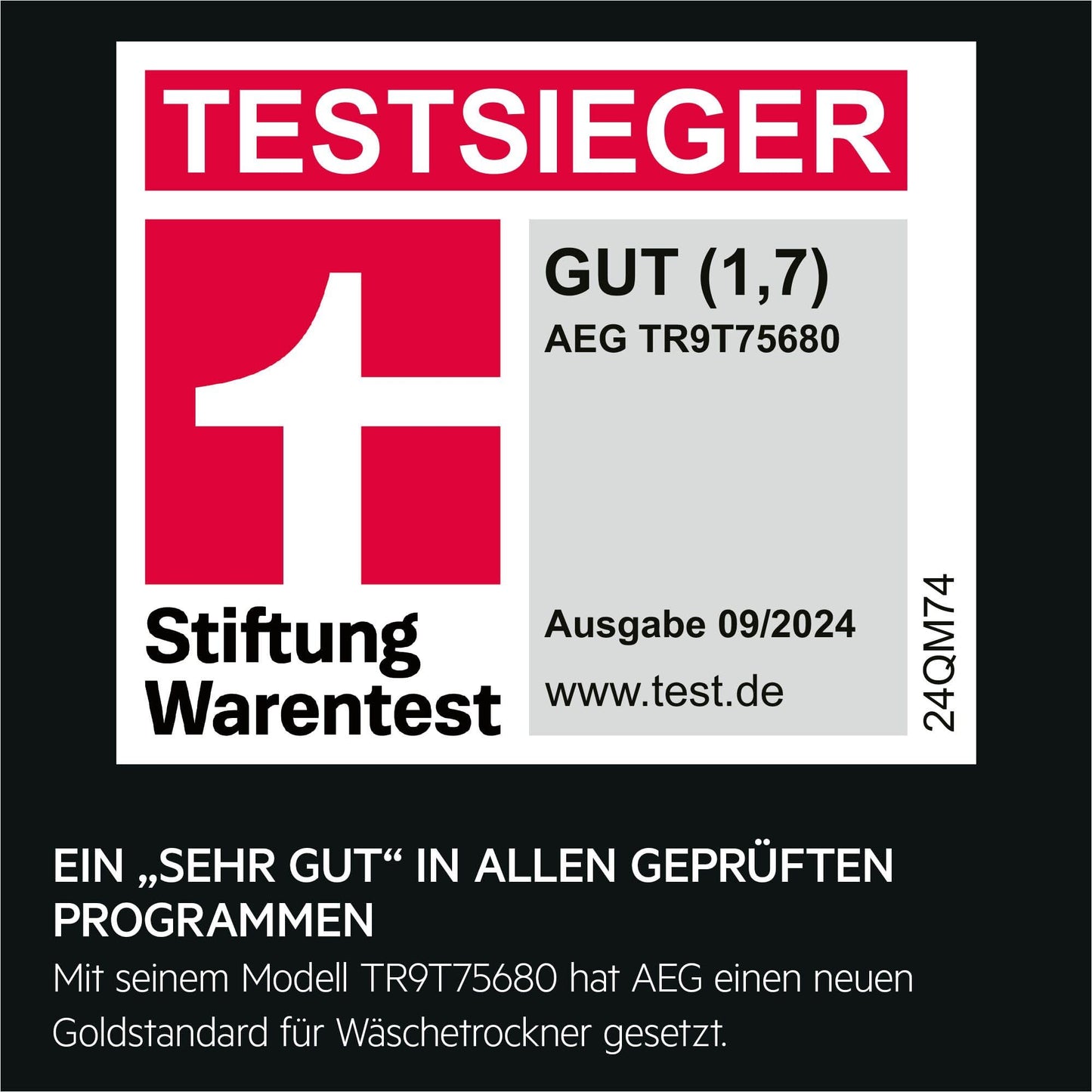 AEG Wärmepumpentrockner 8 kg, Serie 9000: AbsoluteCarePlus Daunentrocknung, Testsieger Stiftung Warentest, 3D-Scan Restfeuchteermittlung, Energiekl. C, Energiesparend, Trommelbeleuchtung, TR9T75680
