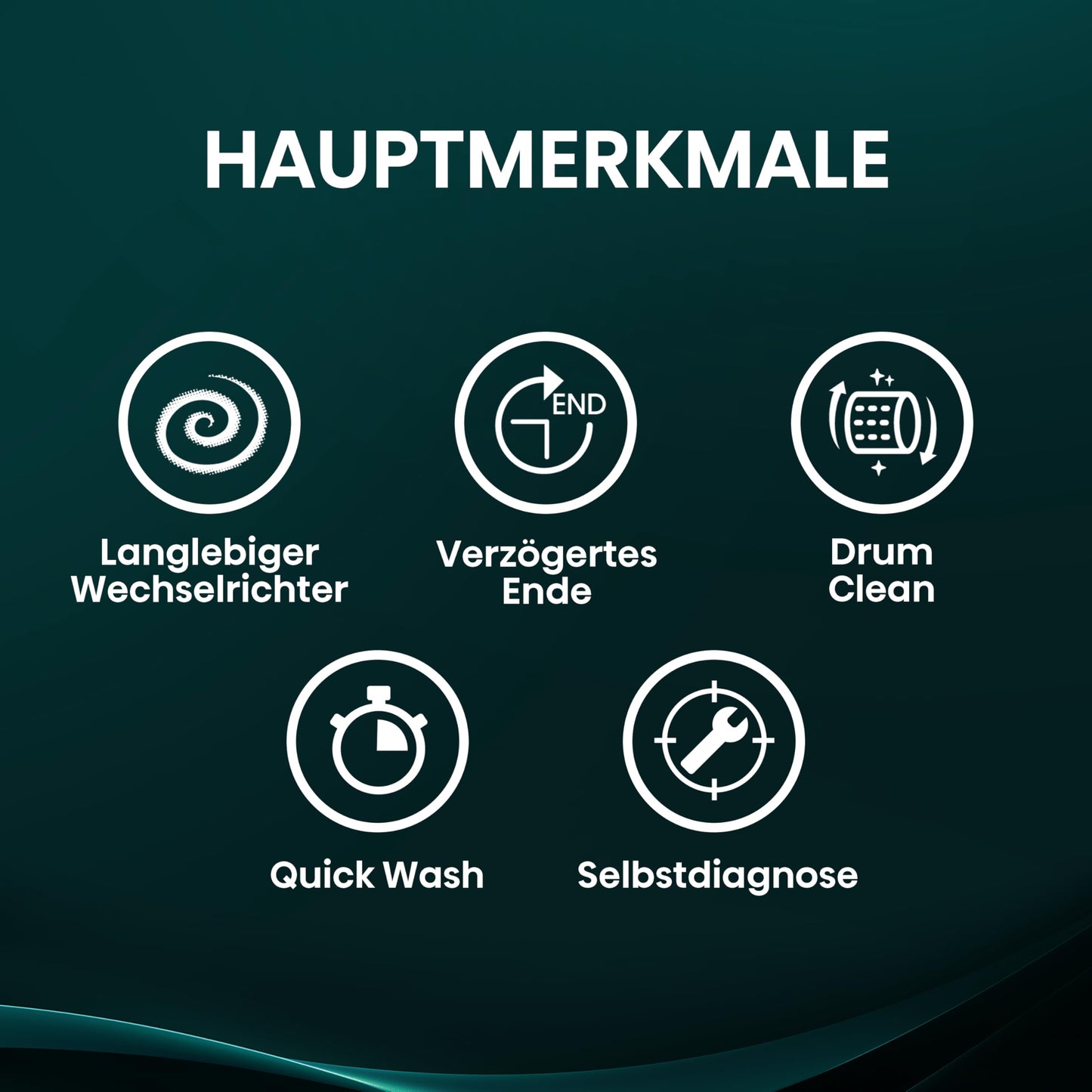 Hisense WF1Q8041BW Waschmaschine mit Dampffunktion /8KG /1400 U/Min /15 Programme/Anti-Allergie Programm/Baby-Wäsche/AutoWash/QuickWash/Daunen/Eco/Power 49' / Verzögertes Ende/EEK: A/Weiß