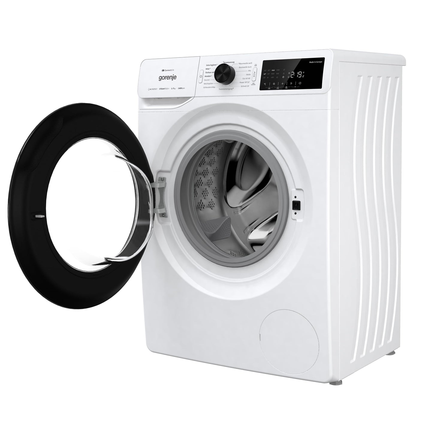 Gorenje WPAM74SA1T Waschmaschine mit Dampffunktion/Slim/ConnectLife / 7Kg / 1400 U/min/15 Programme/Totaler AquaStop/Wave Active Trommel/ExtraHygiene/PowerWash/Schnell Waschgang/EEK: A-10%
