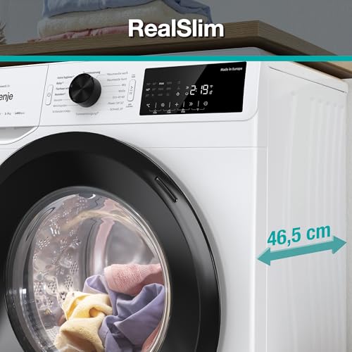 Gorenje WPAM74SA1T Waschmaschine mit Dampffunktion/Slim/ConnectLife / 7Kg / 1400 U/min/15 Programme/Totaler AquaStop/Wave Active Trommel/ExtraHygiene/PowerWash/Schnell Waschgang/EEK: A-10%