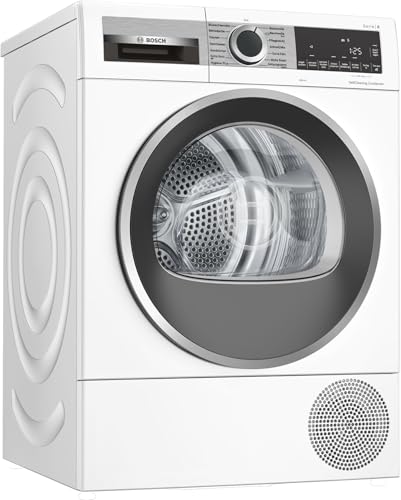 Bosch WQG235D00, Stiftung Warentest GUT (2,2)*, Serie 6, Wärmepumpentrockner 8 kg, Schneller getrocknete Wäsche, Auto Dry, Option Halbe Beladung, Sensitive Drying-System, Selbstreinigender Kondensator
