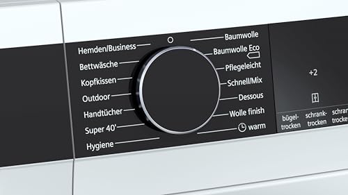Siemens WQ33G2D40 Wärmepumpentrockner für 8 kg Wäsche, iQ500, A+++, 176 kWh/Jahr, speedPack, autoDry, Outdoor-Programm, Weiß