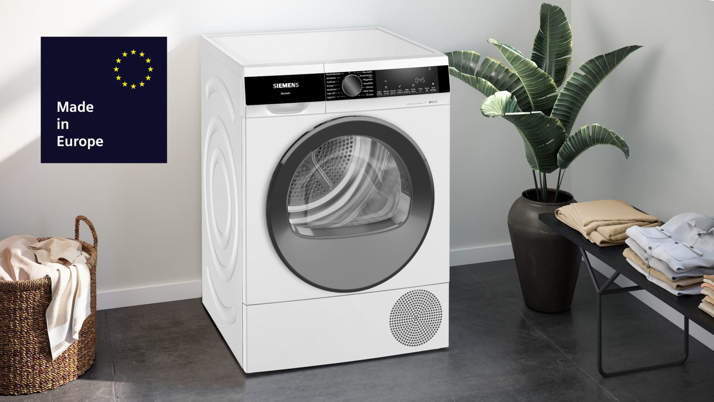 Siemens WQ35G2D00 iQ500 Wärmepumpen-Trockner, 8 kg, selbstreinigender Kondensator - Reinigt sich automatisch, autoDry-Technologie - schonendes, präzises Trocknen, speedPack Sparen Sie Zeit Weiß