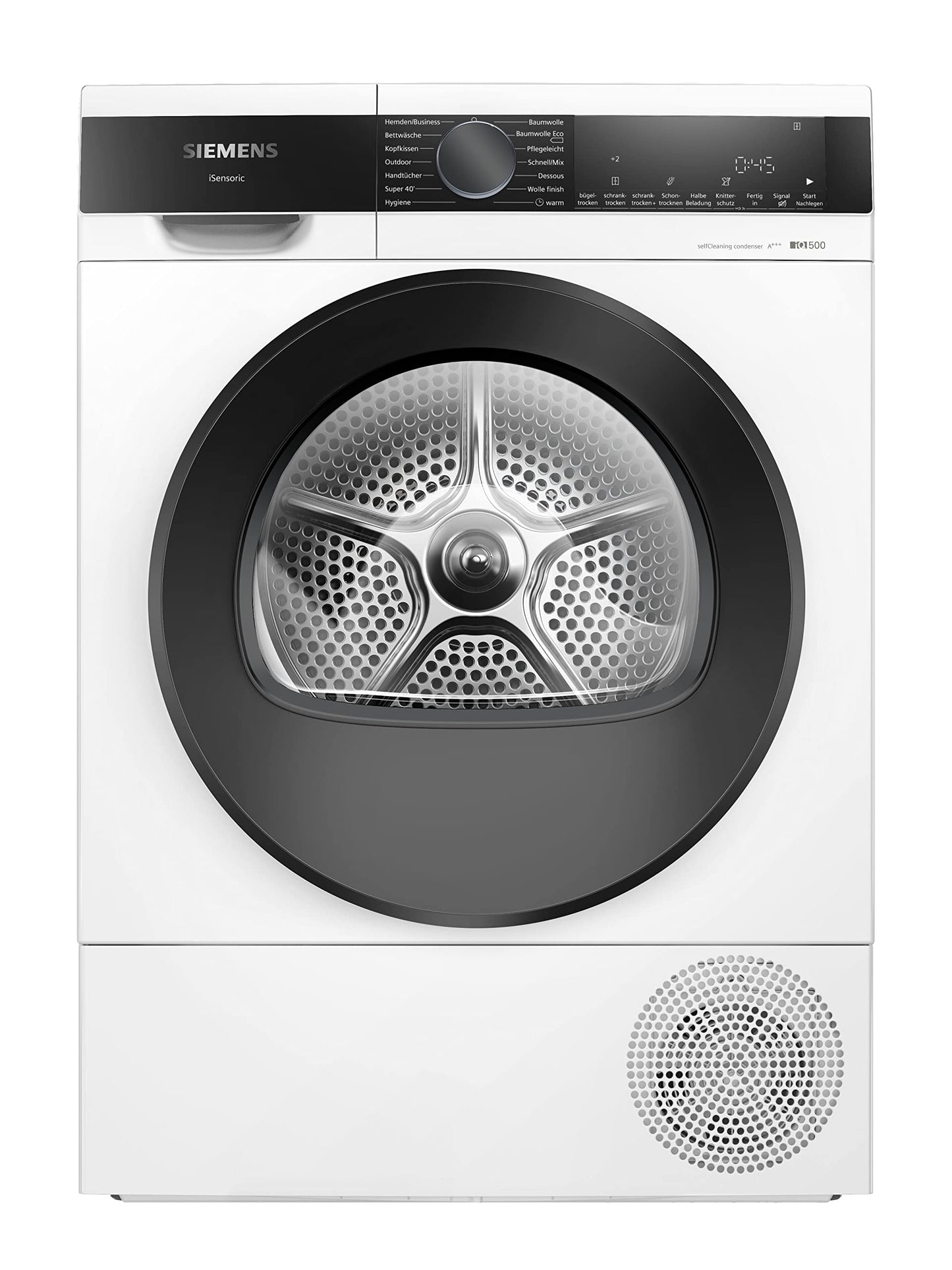 Siemens WQ35G2D00 iQ500 Wärmepumpen-Trockner, 8 kg, selbstreinigender Kondensator - Reinigt sich automatisch, autoDry-Technologie - schonendes, präzises Trocknen, speedPack Sparen Sie Zeit Weiß