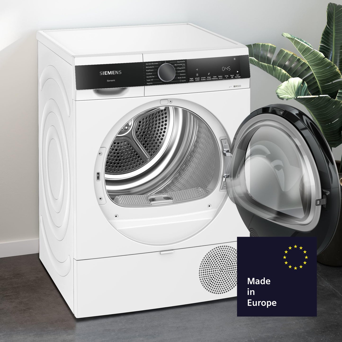 Siemens WQ33G2D40 Wärmepumpentrockner für 8 kg Wäsche, iQ500, A+++, 176 kWh/Jahr, speedPack, autoDry, Outdoor-Programm, Weiß